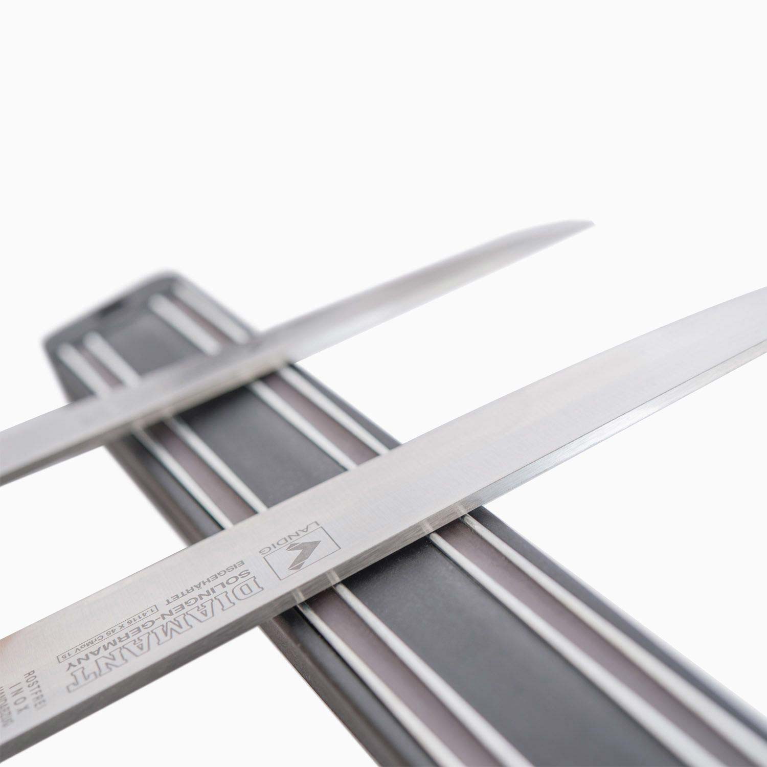 Detail of magnetic strip for knives