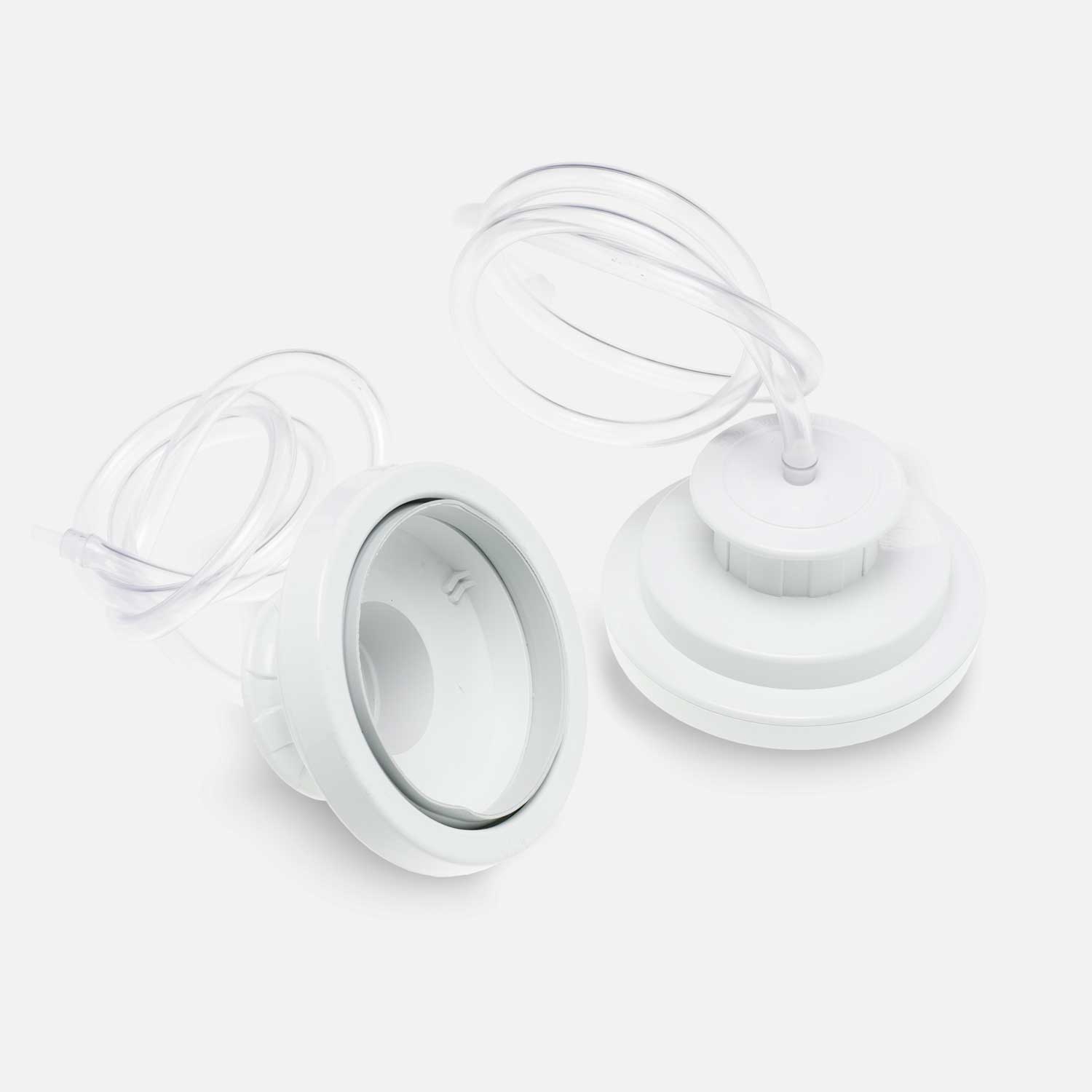 White vacuum sealer attachment for jars with a transparent hose