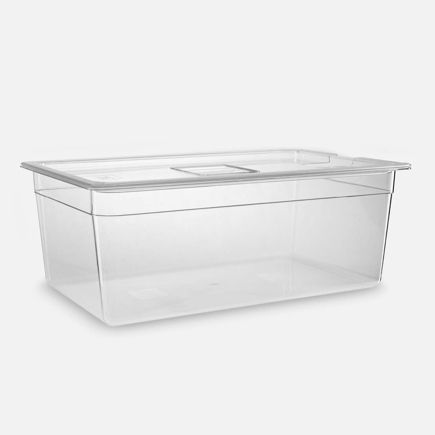 Transparentes 22 Liter Sous-Vide Becken aus Kunststoff mit Deckel 