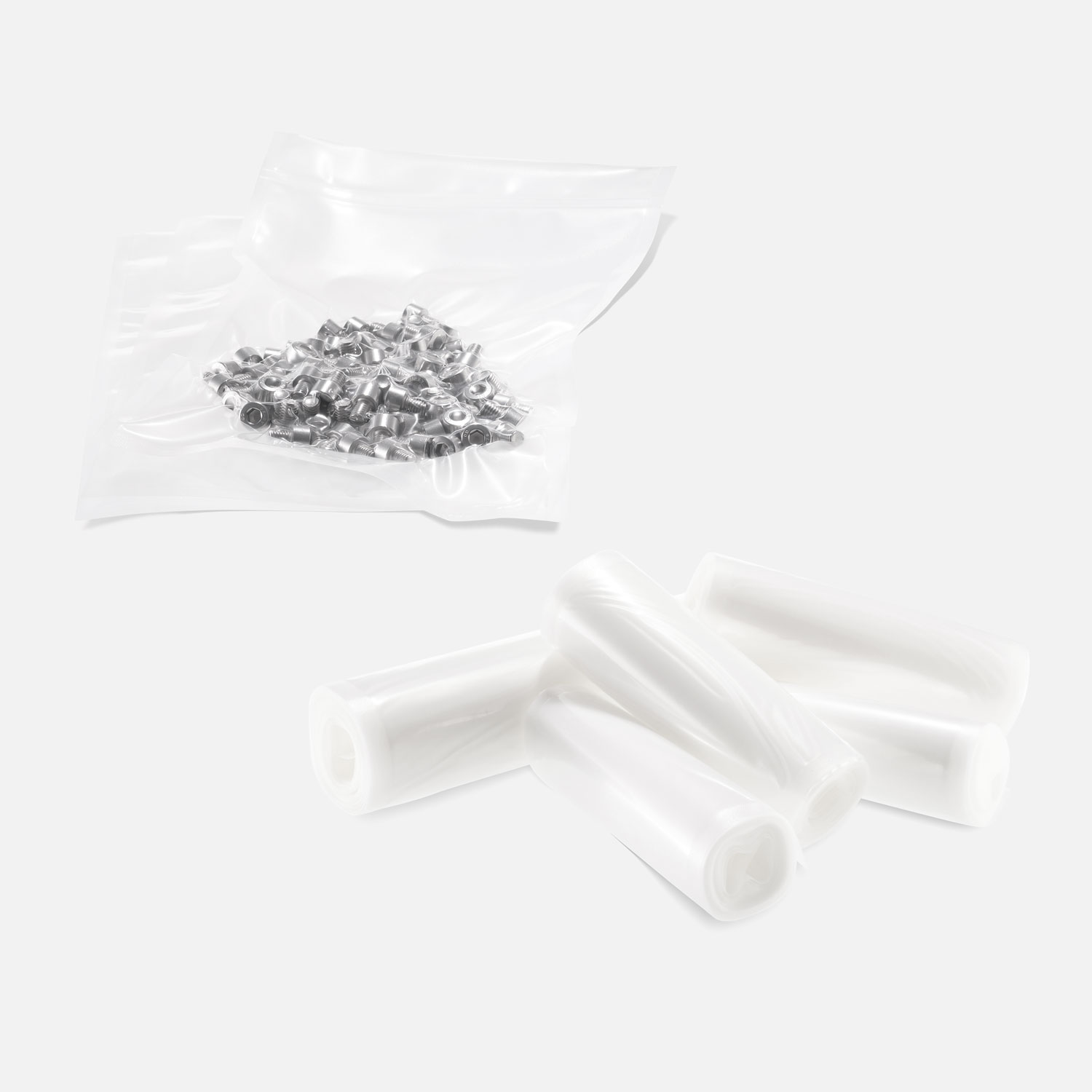 Transparent structured vacuum roll vacuum-sealed with screws