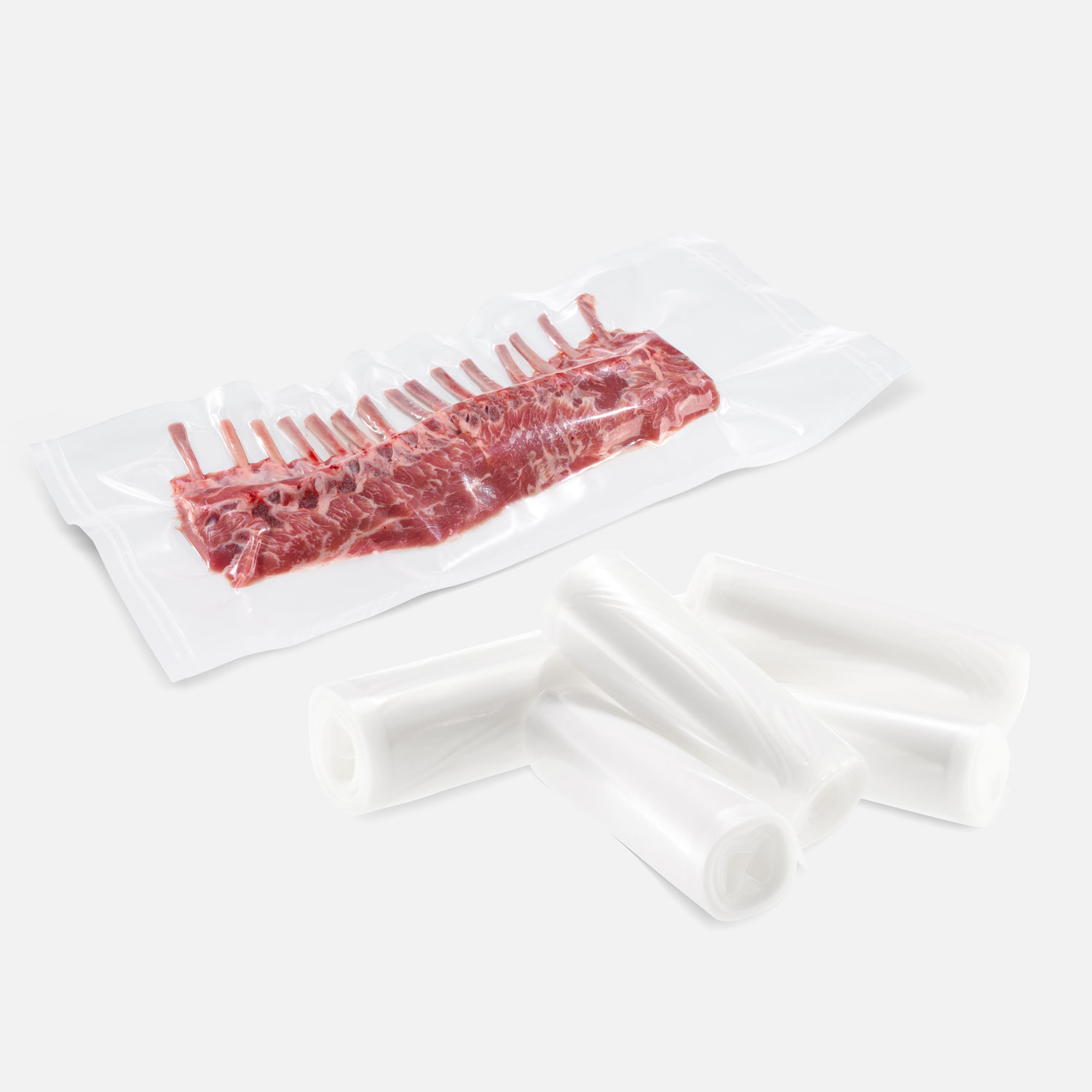 Strong structured vacuum roll vacuum-sealed with lamb rack