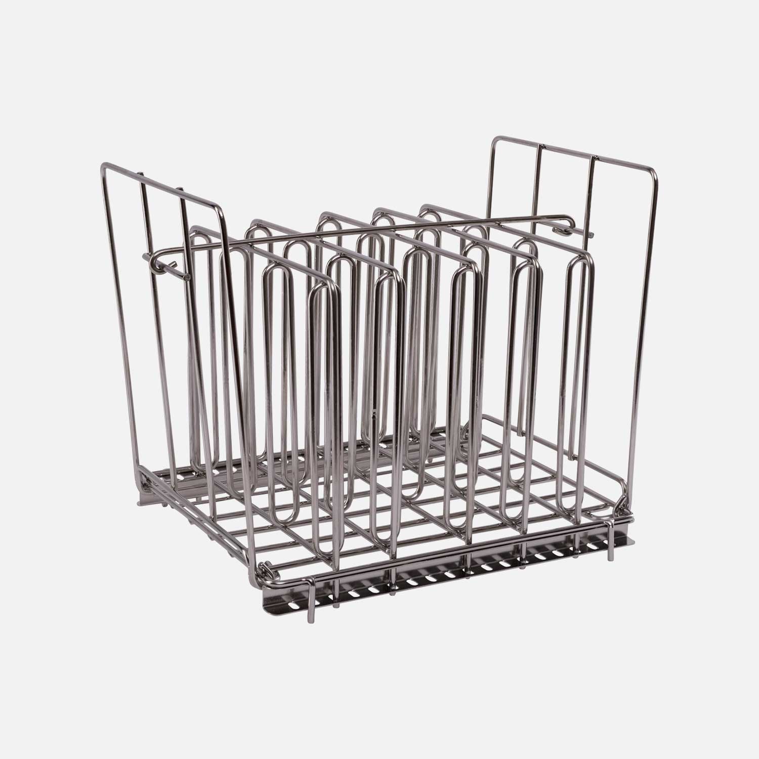 Large stainless steel bag holder, capable of holding up to 6 cooking bags