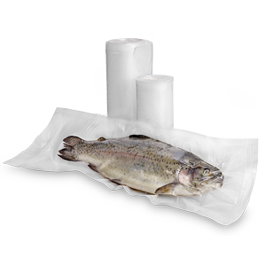E-Vac vacuum rolls with vacuum-packed trout