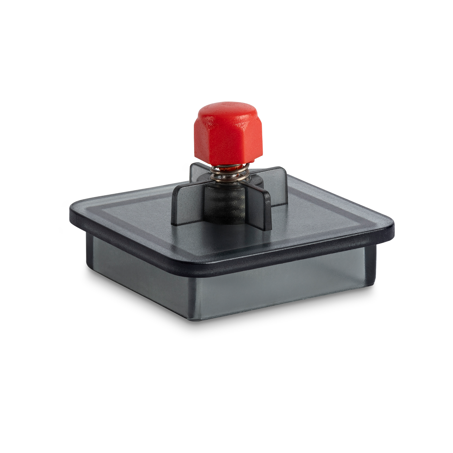 Schwarzer Flüssigkeitsabscheider mit rotem Knopf für die Vakuumiergeräte V.100 oder V.200