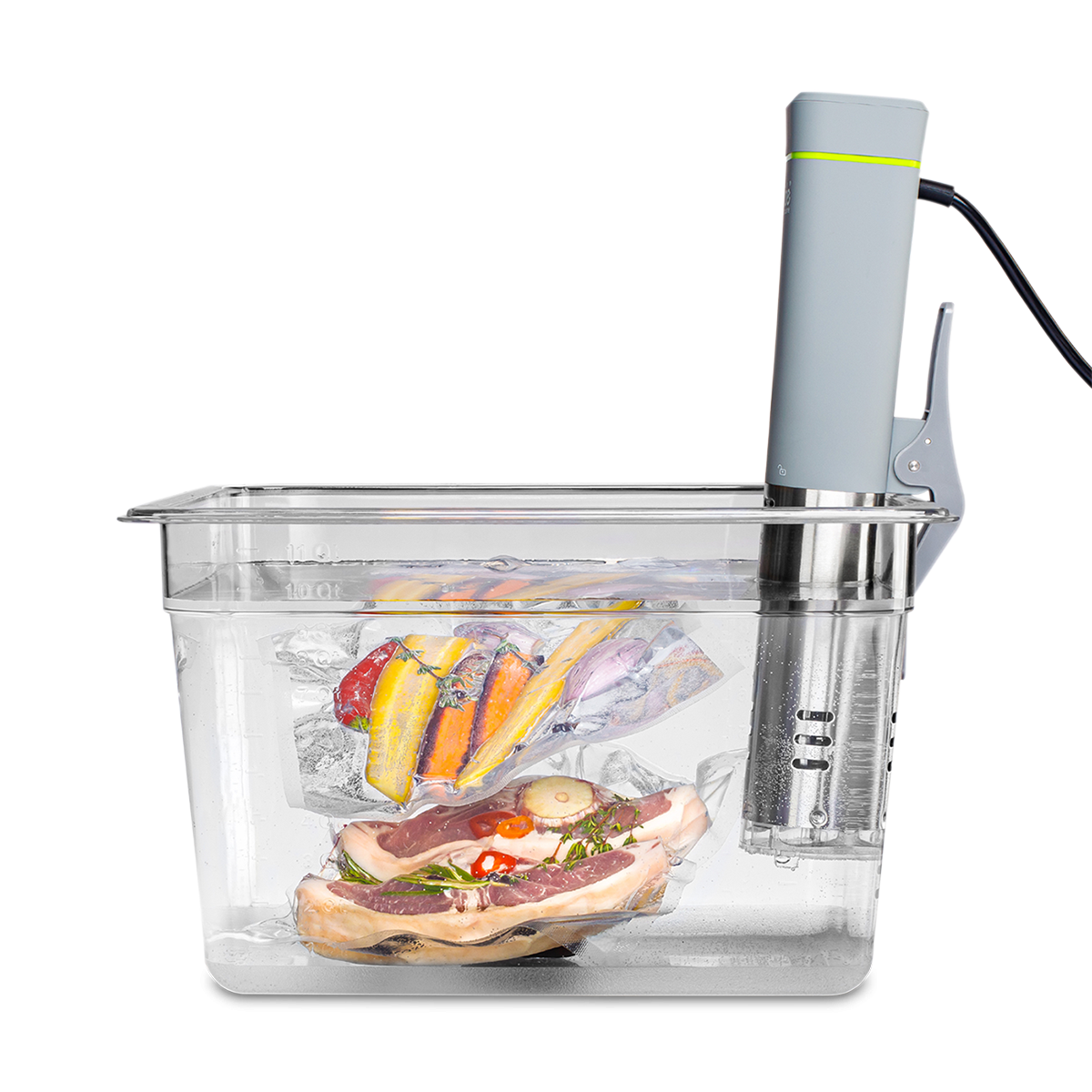 Lava sousvide basin for cooking with sousvide stick